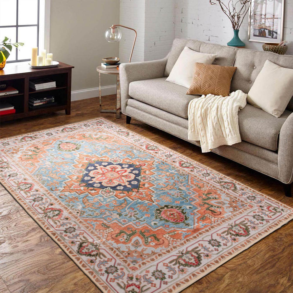 Rectangular Shiny Velvet Printed Carpet