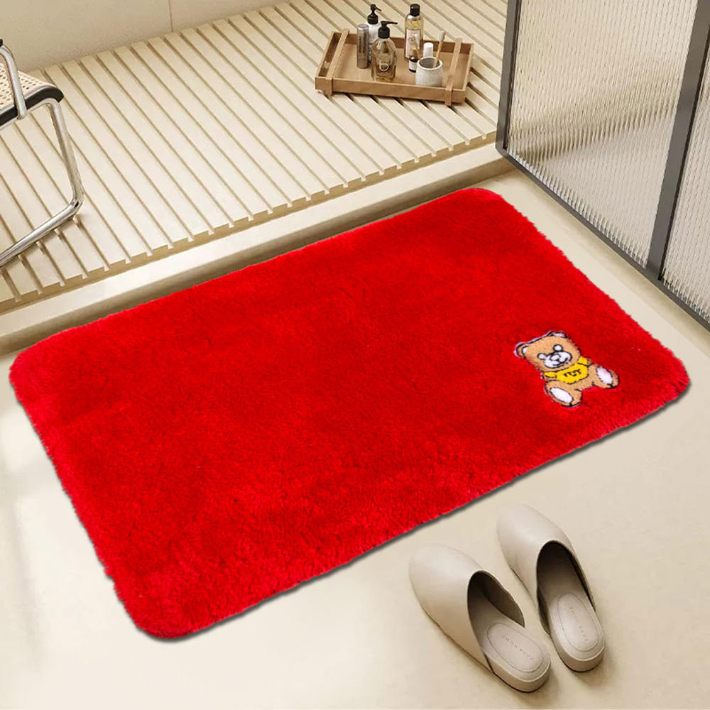 Makintab na sinulid na velvet bath mat